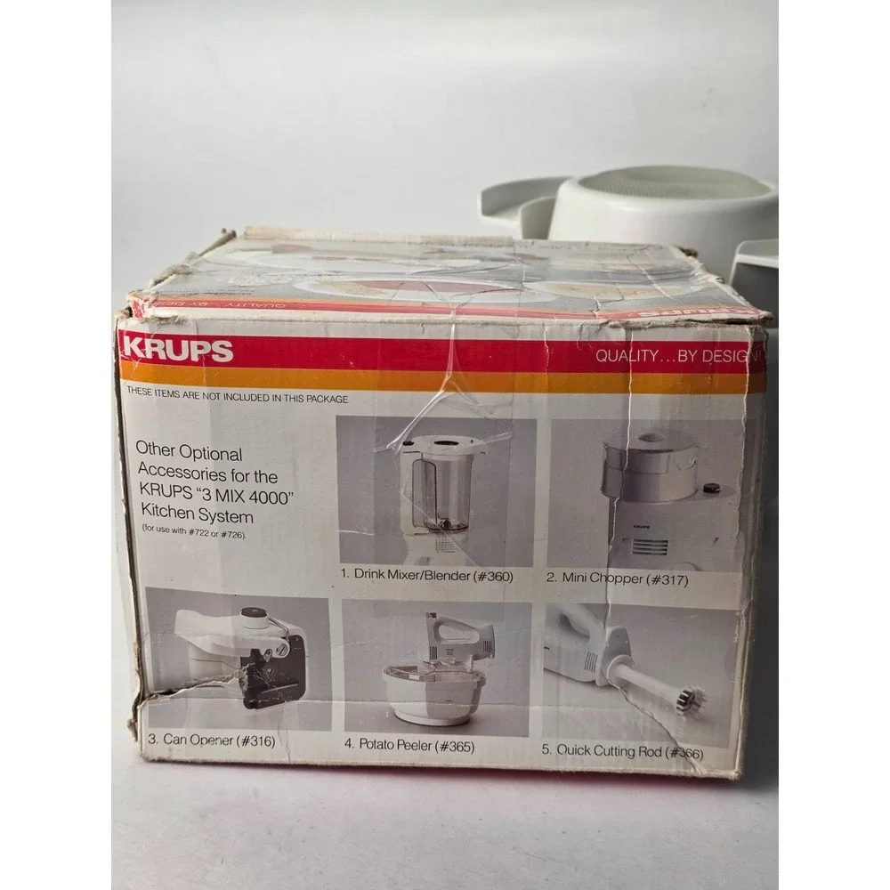 Krups 3 Mix 4000 Special Accessory Set Bowl Beaker‎ Strainer Puree Rod